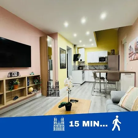 Apartment Marche De Noel - 70M2 Climatise - Parking Prive - Terrasse - 2 Chambres - Reims Arena
