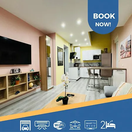 Marche De Noel - 70M2 Climatise - Parking Prive - Terrasse - 2 Chambres - Reims Arena Apartment